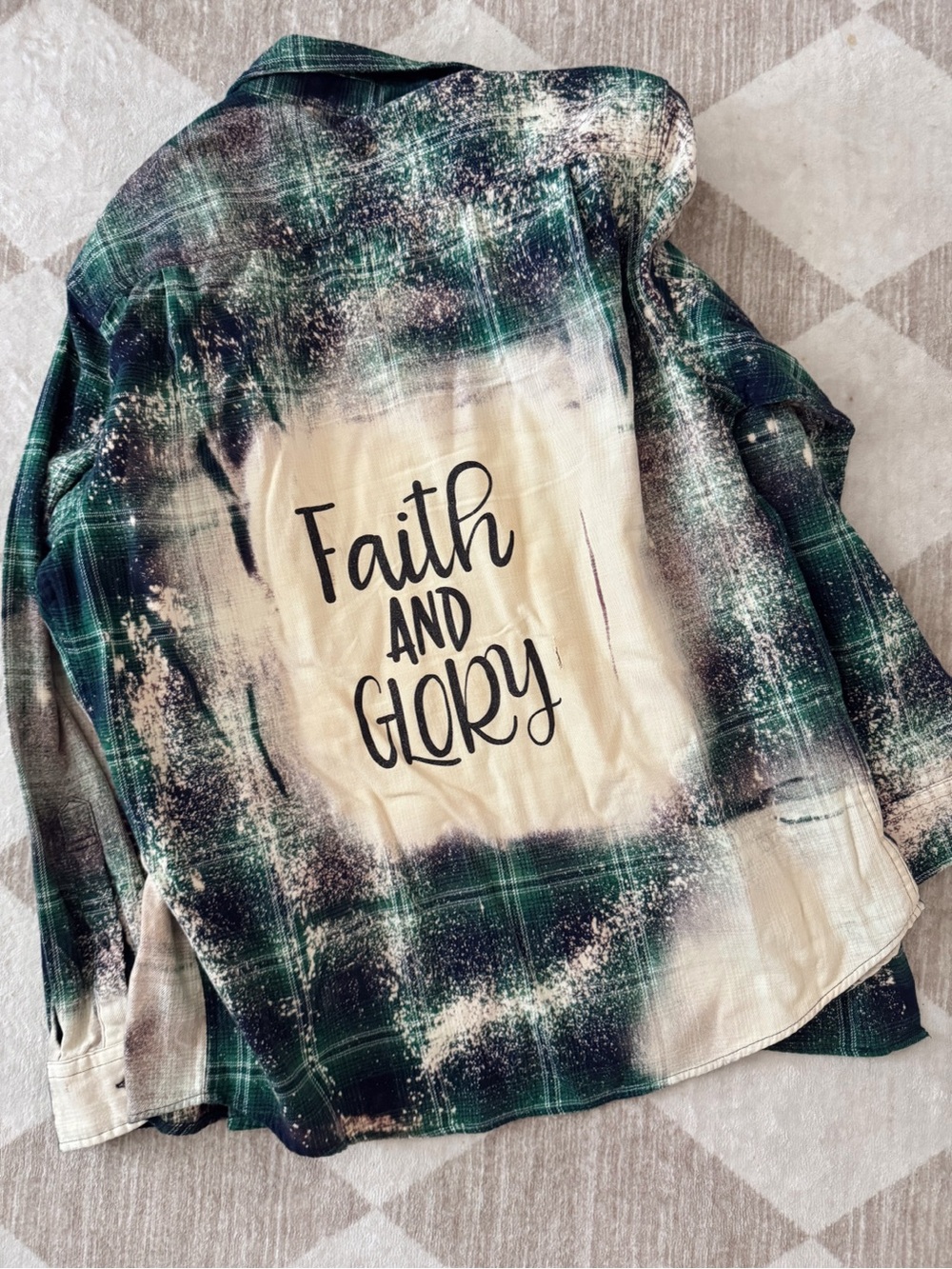 Faith and Glory Green Plaid Kids Button-Up Shirt